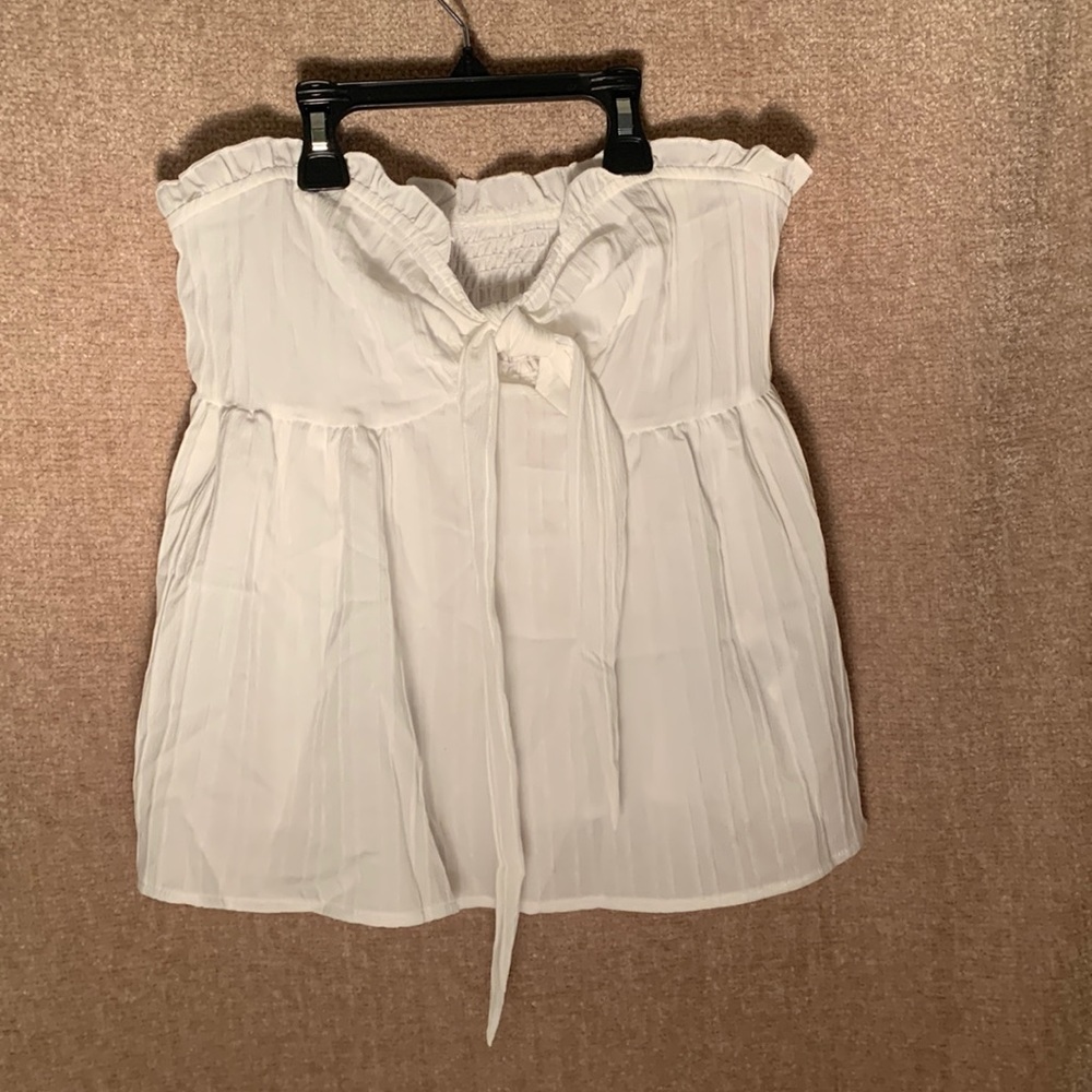 Frill Knot Front Peplum Tube Top